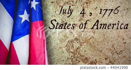 Composite image of creased us flag 44041990