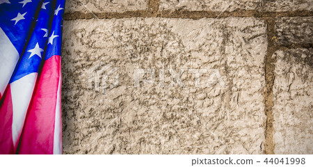 Composite image of creased us flag 44041998