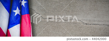 Composite image of creased us flag Composite image of creased us flag 44042000