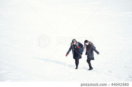 High school girl in snowy country 44042980
