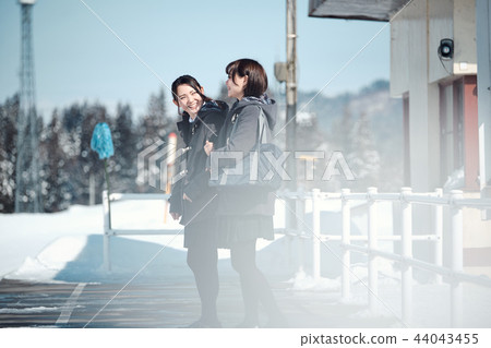 High school girl in snowy country 44043455