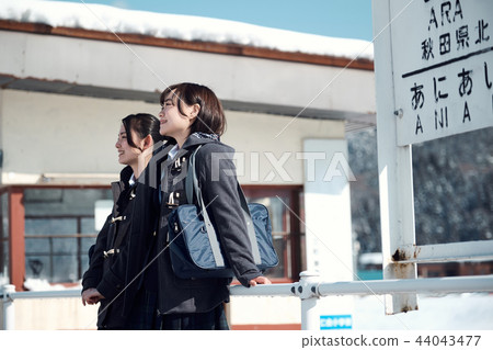 High school girl in snowy country 44043477