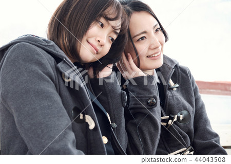 High school girl in snowy country High school girl in snowy country 44043508