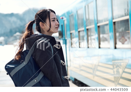 High school girl in snowy country 44043509