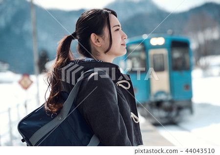 High school girl in snowy country 44043510