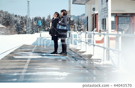 High school girl in snowy country 44043570