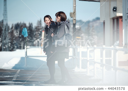 High school girl in snowy country 44043578