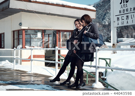 High school girl in snowy country 44043598