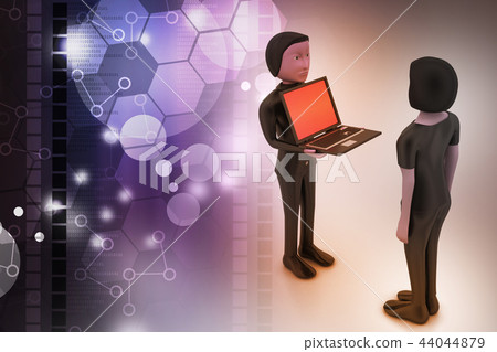 3d people make discussion with laptop 44044879