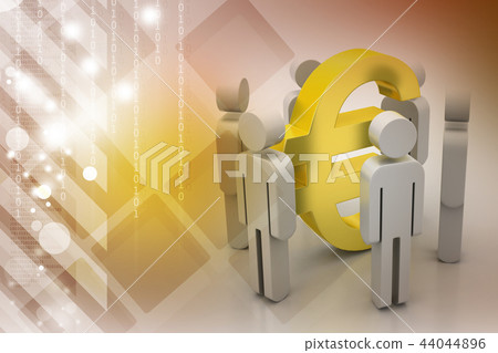3d people around euro sign 3d people around euro sign 44044896