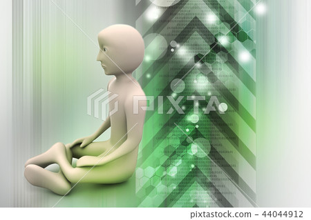 3d man in meditation 3d man in meditation 44044912