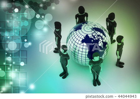 people around a globe representingsocialnetworking people around a globe representingsocialnetworking 44044943
