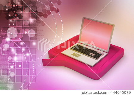 Laptop with speech bubble Laptop with speech bubble 44045079