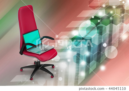 notebook on the chair. Isolated o the  background. 44045110
