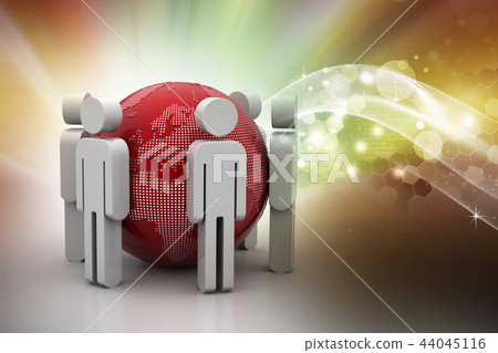 3d people around the globe 3d people around the globe 44045116