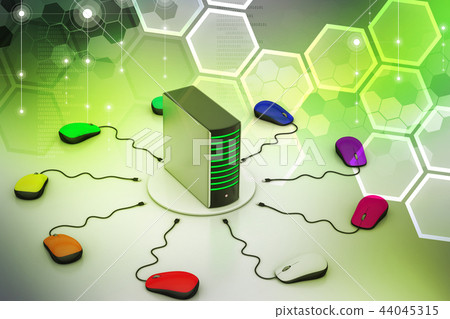 computer mouse connected Server-插圖素材 [44045315] - PIXTA圖庫
