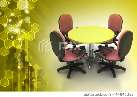 Conference round table and office chairs Conference round table and office chairs 44045352