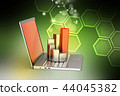 Laptop with financial graph 44045382