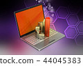 Laptop with financial graph 44045383
