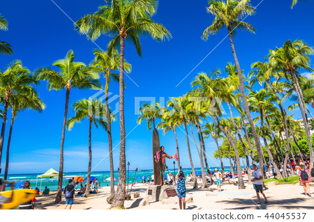 "Hawaii" in front of Waikiki Beach Duke Statue "Hawaii" in front of Waikiki Beach Duke Statue 44045537