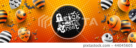 Happy Halloween with Halloween balloons Happy Halloween with Halloween balloons 44045605