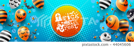 Happy Halloween with Halloween balloons 44045606