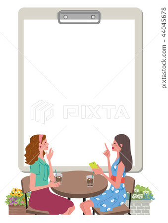 咖啡館談話婦女例證 44045678