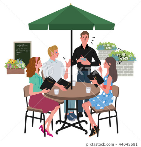 Cafe order man and woman illustration trouble Cafe order man and woman illustration trouble 44045681