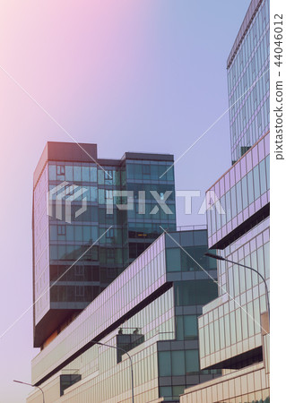 Glass architecture skyscraper on sky background 44046012