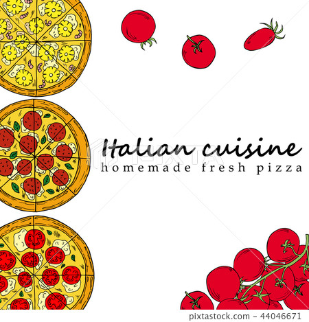Hand drawn illustration of pizza  44046671