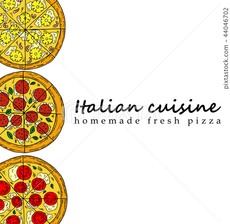 Hand drawn illustration of pizza Hand drawn illustration of pizza 44046702
