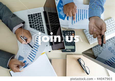 join us concept Businessman working at office join us concept Businessman working at office 44047903