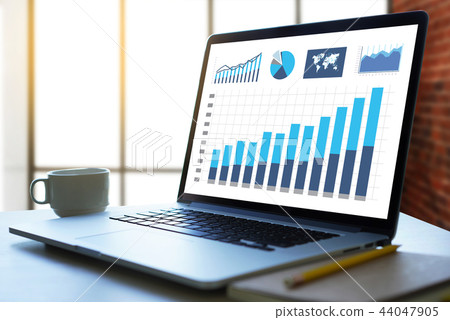 Business Man Sales Increase Revenue Shares and  44047905