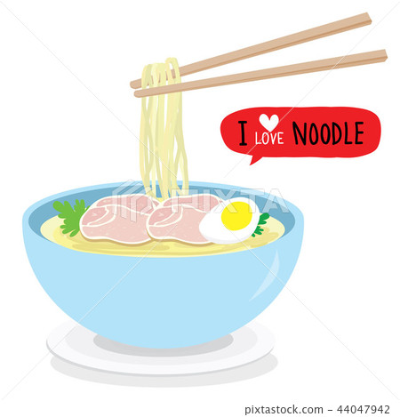 Japanese noodle Ramen Food Bowl Vector 44047942