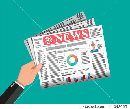 Daily newspaper in hands 44048065