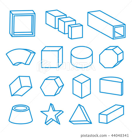 Geometric shapes platonic solids lines vector 44048341