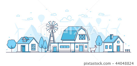Organic farming - modern thin line design style vector illustration 44048824