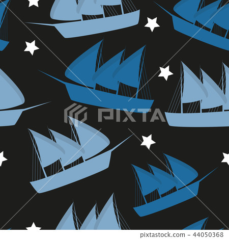 Columbus Day pattern repeat seamless in blue color for any design. Vector 44050368