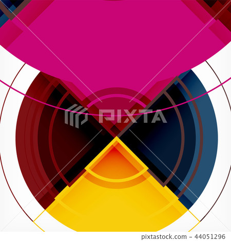 Creative circles geometric abstract background with 3d effect Creative circles geometric abstract background with 3d effect 44051296
