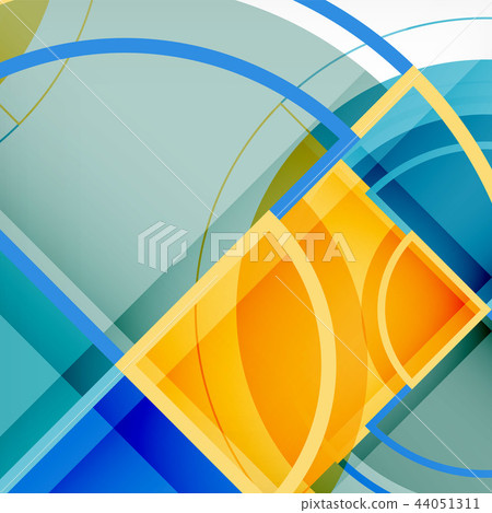 Creative circles geometric abstract background with 3d effect 44051311