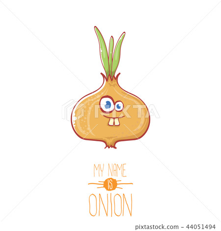 vector funny cartoon cute tiny onion character isolated on white background. My name is onion vector 44051494