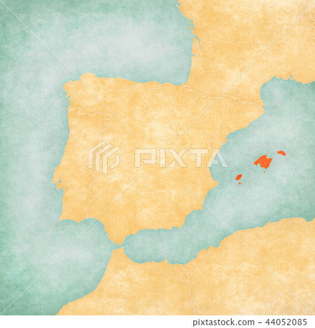Map of Iberian Peninsula - Balearic Islands 44052085
