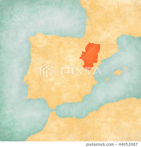 Map of Iberian Peninsula - Aragon 44052087