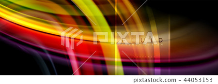 Fluid colors abstract background colorful poster, twisted liquid design on black, colorful marble or 44053153