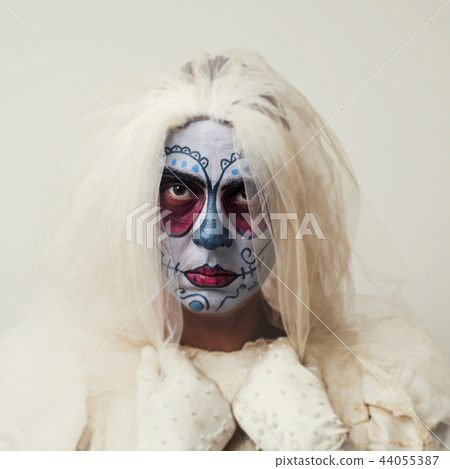 bride with a mexican calaveras makeup 44055387