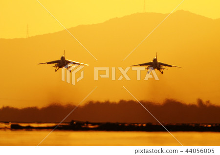 Sunset and airplane 44056005