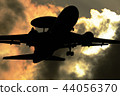 Dusk and airplane 44056370