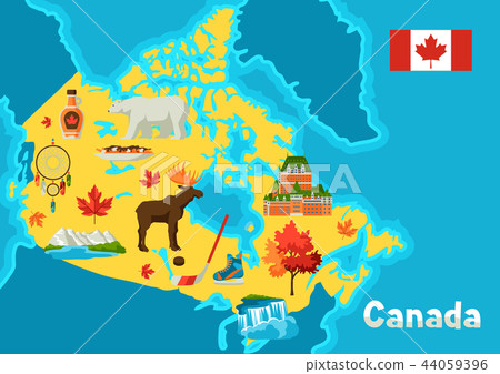Illustration of Canada map. Illustration of Canada map. 44059396