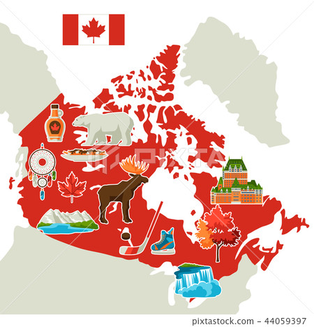 Illustration of Canada map. 44059397