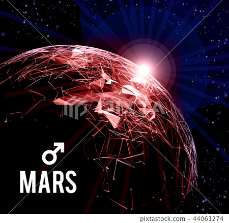 The planet Mars. Vector illustration. Mars in astrology symbolizes vigor, courage, determination. 44061274